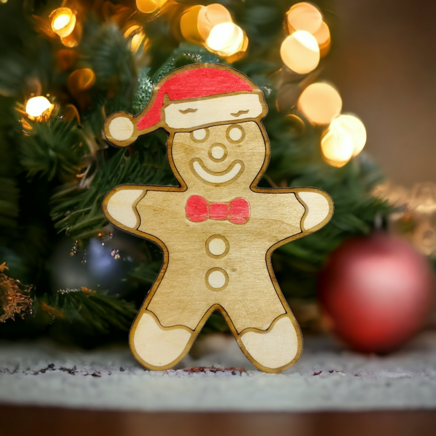 Gingerbread Man Wooden Christmas Decoration - Home Decor